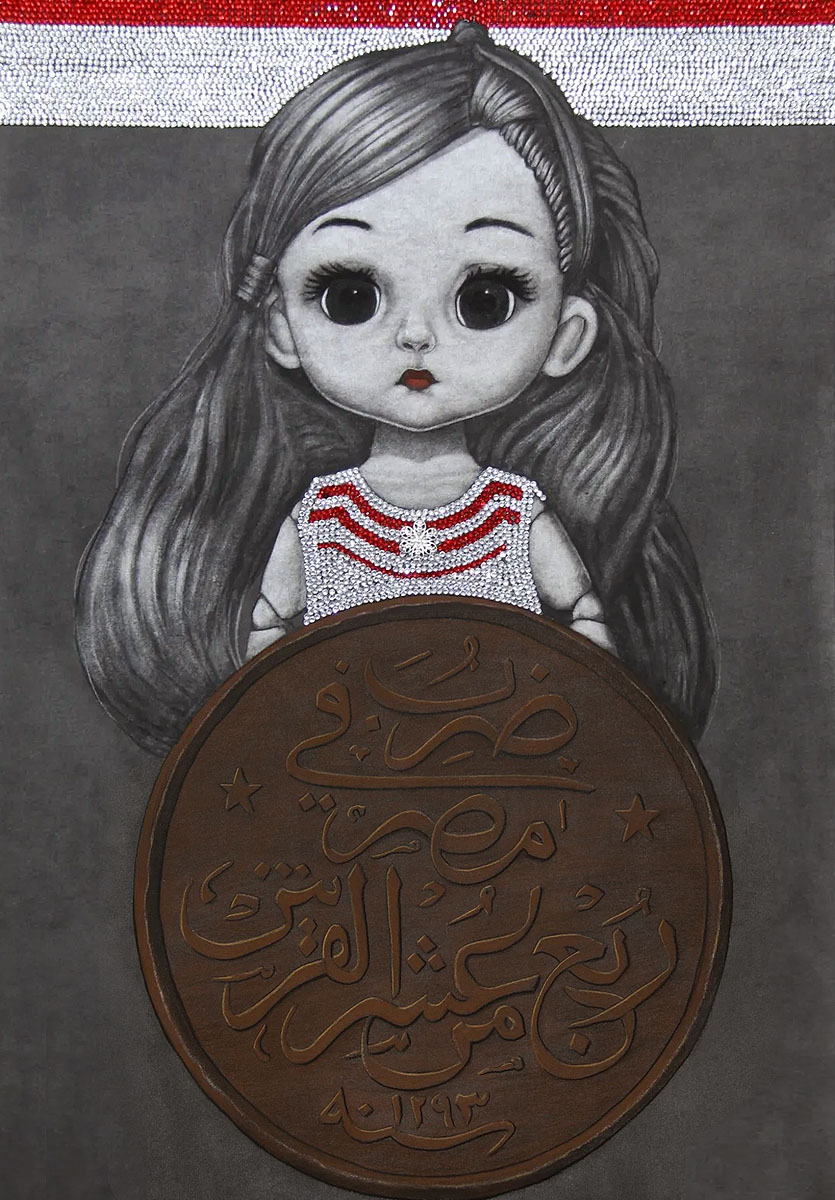 I swallowed a coin | 2025 | Charcoal, soft pastel and gouache on paper | 100 cm x 70 cm